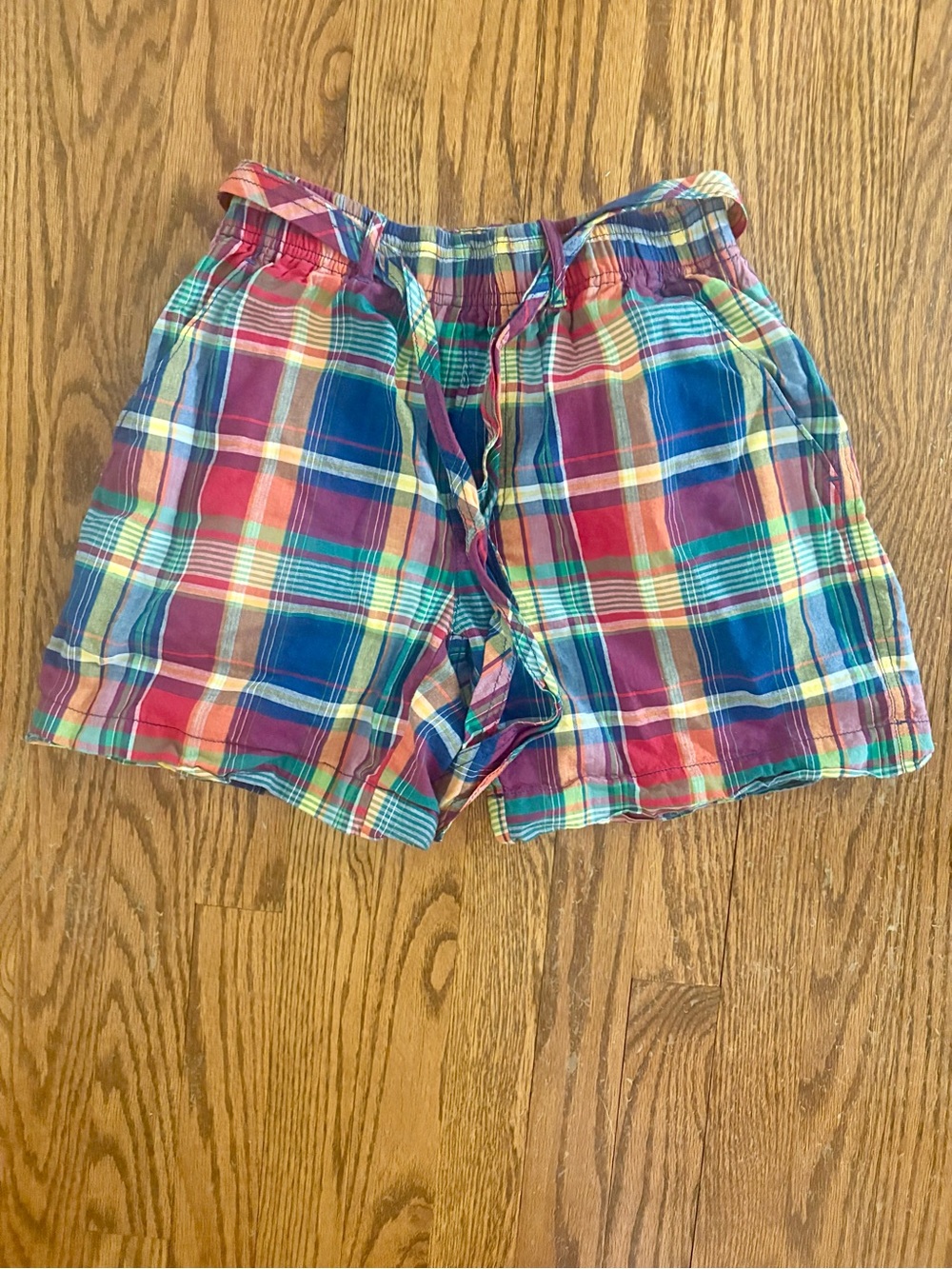 Polo Ralph Lauren Women’s Plaid Waist Elastic Multicolor Shorts summer XS